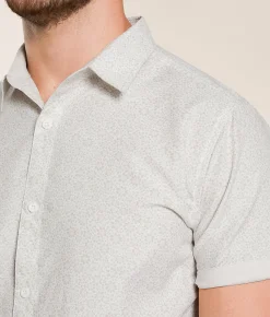 Tops | Departwest Floral Standard Shirt Cream Tan