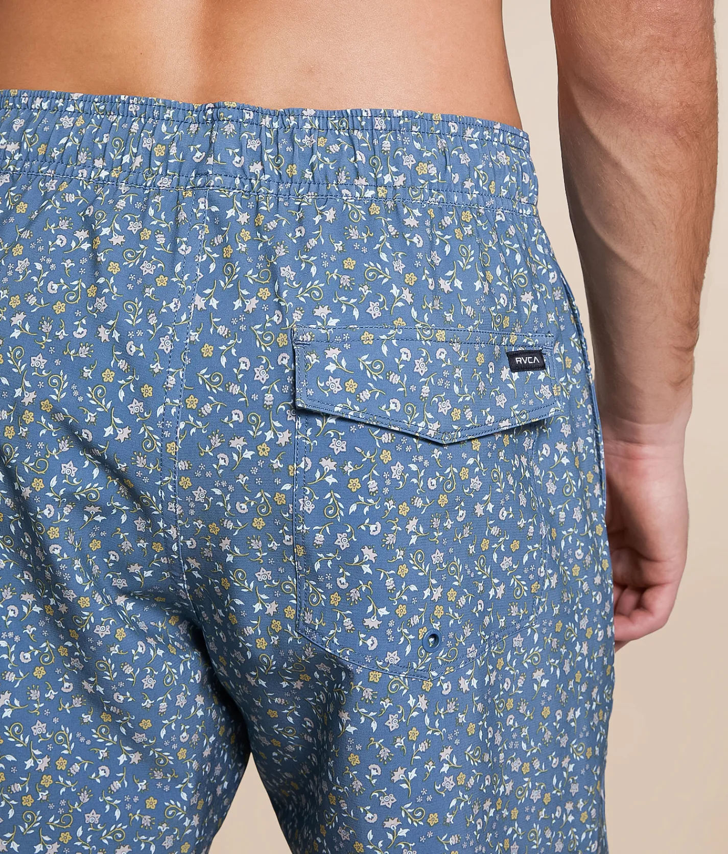 Bottoms|Swimwear | RVCA Floral Stretch Swim Trunks Vintage Navy