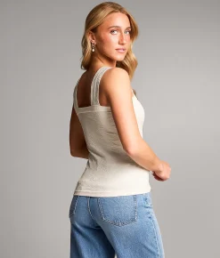 BKE Floral Textured Tank Top White Online