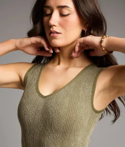 Tops | BKE core Floral Textured Tank Top Aloe