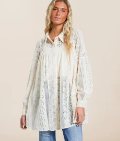 Oli & Hali Floral Tunic Blouse Natural Best