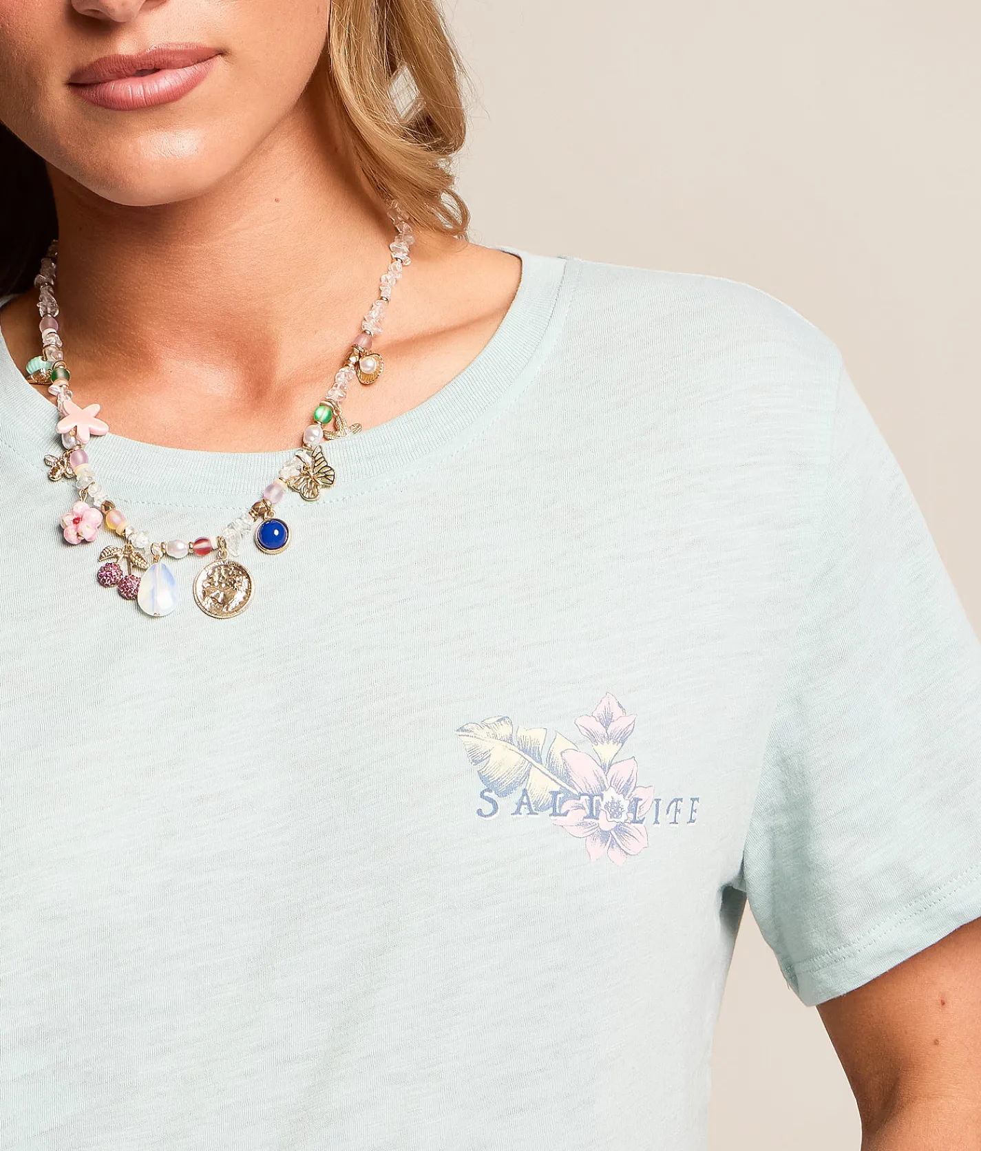 Salt Life Floral Turtle T-Shirt Grey Mist Discount