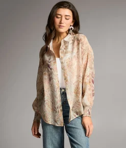 Tops | BKE Floral Woven Blouse Cream Multi