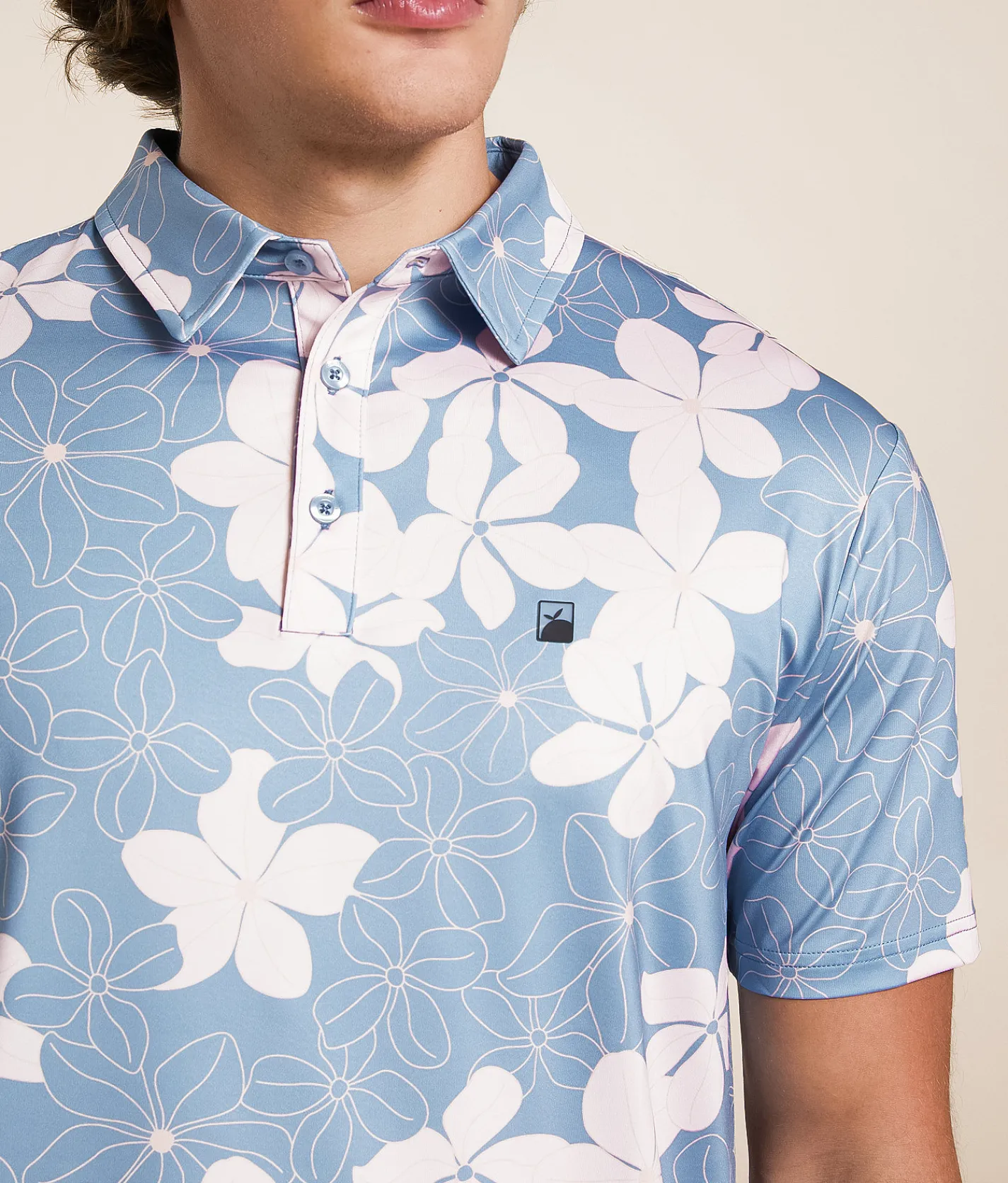 Tops | Flomotion Flora Performance Polo Steel Blue
