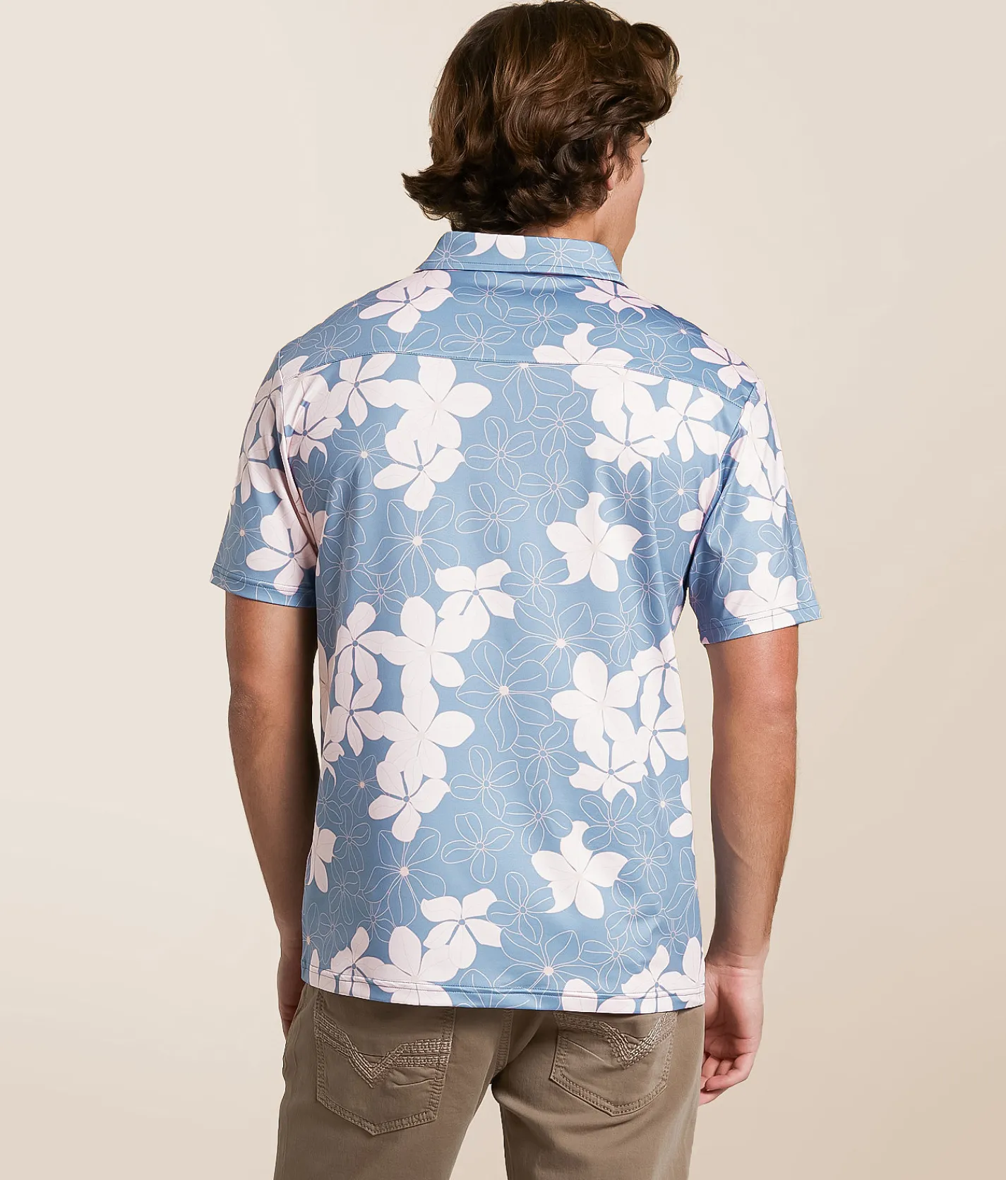 Tops | Flomotion Flora Performance Polo Steel Blue