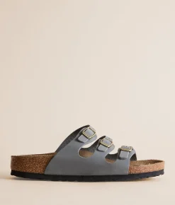 Birkenstock® Florida Oiled Leather Sandal Basalt Gray Online
