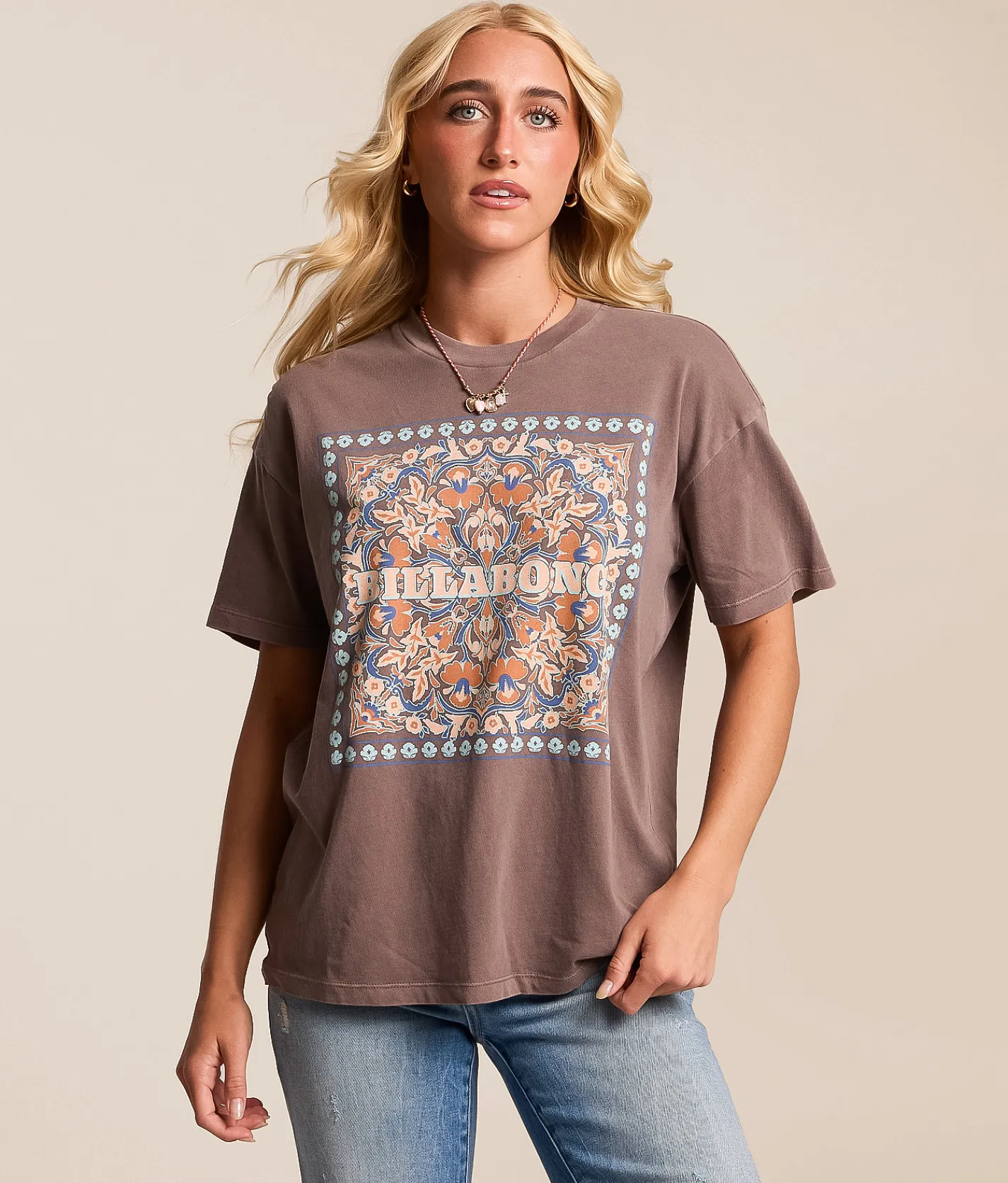 Billabong Flowering Heads T-Shirt Dark Brown Sale