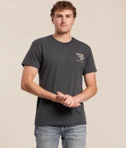 BURLEBO Flying Deer Camo T-Shirt Heather Black Discount