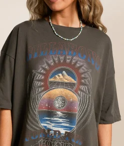 Tops | Billabong Focus Tour Oversized T-Shirt Off Black