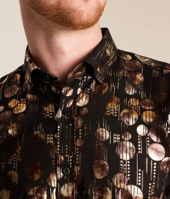 Eight X Foiled Circle Shirt Black Discount