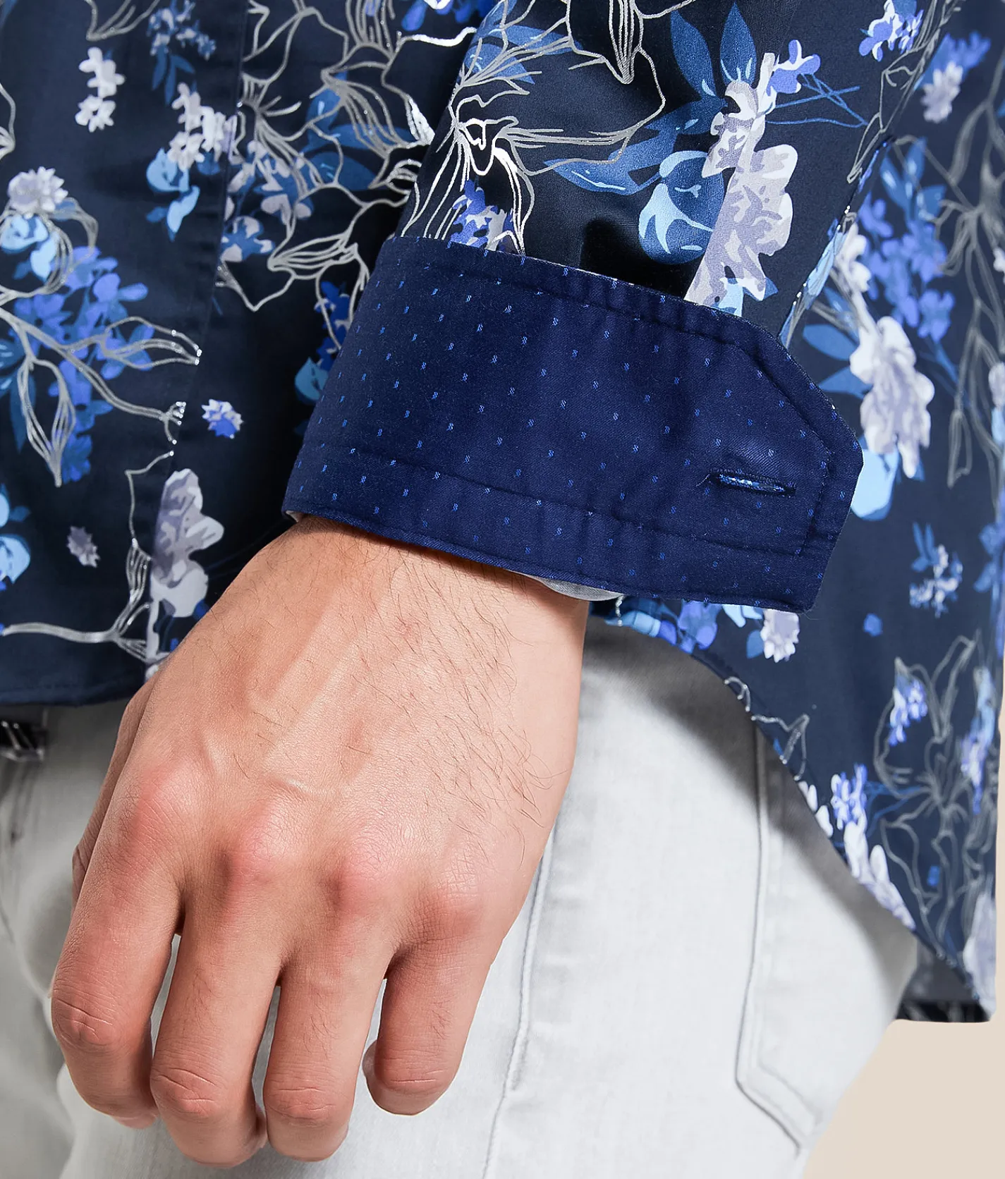 Tops | Eight X Foiled Floral Shirt Navy
