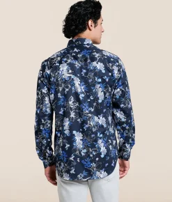 Tops | Eight X Foiled Floral Shirt Navy