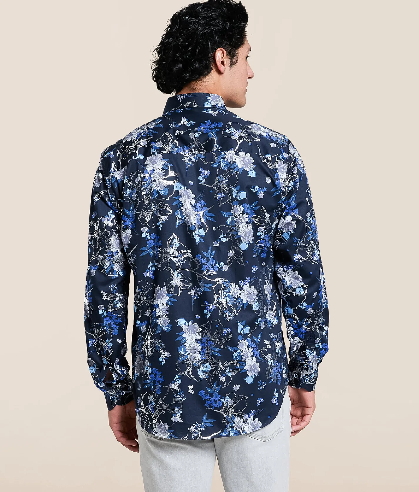 Tops | Eight X Foiled Floral Shirt Navy
