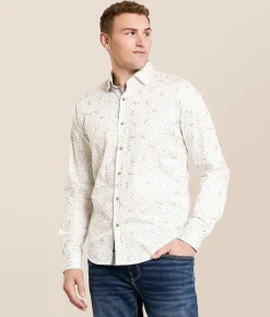 Tops | Eight X Foiled Print Shirt White Navy