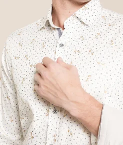 Tops | Eight X Foiled Print Shirt White Navy
