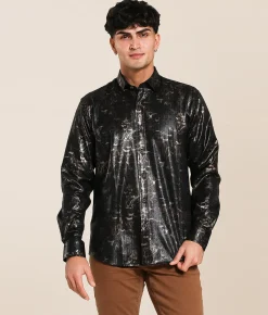 Eight X Foiled Shirt Black Clearance