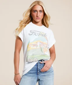 Tops | Junkfood Ford Palm Springs T-Shirt White