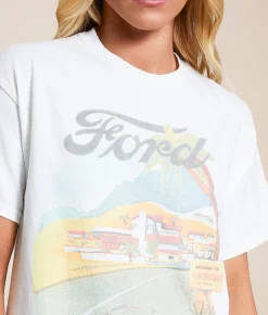 Tops | Junkfood Ford Palm Springs T-Shirt White