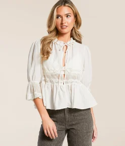 Tops | Free People Forever Young Peplum Top White Alyssum