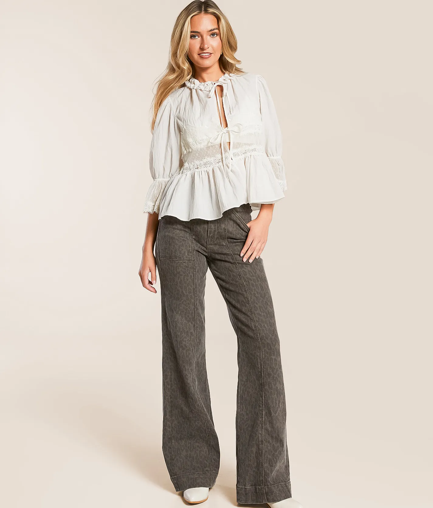 Tops | Free People Forever Young Peplum Top White Alyssum