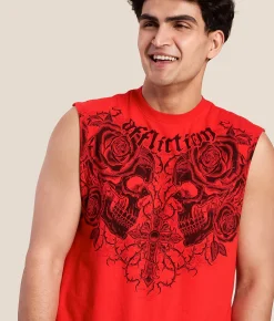Tops | Affliction Forgotten Muscle Tank Top Bright Red Heather