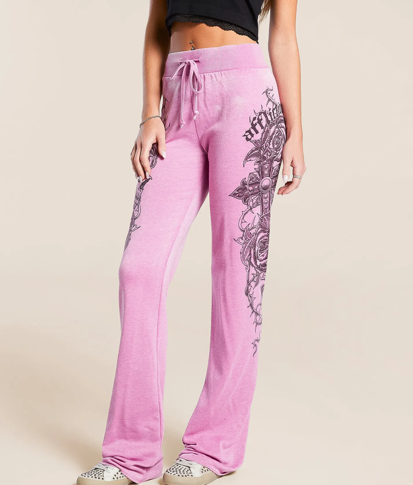 Affliction Forgotten Sweatpant Pink Clearance