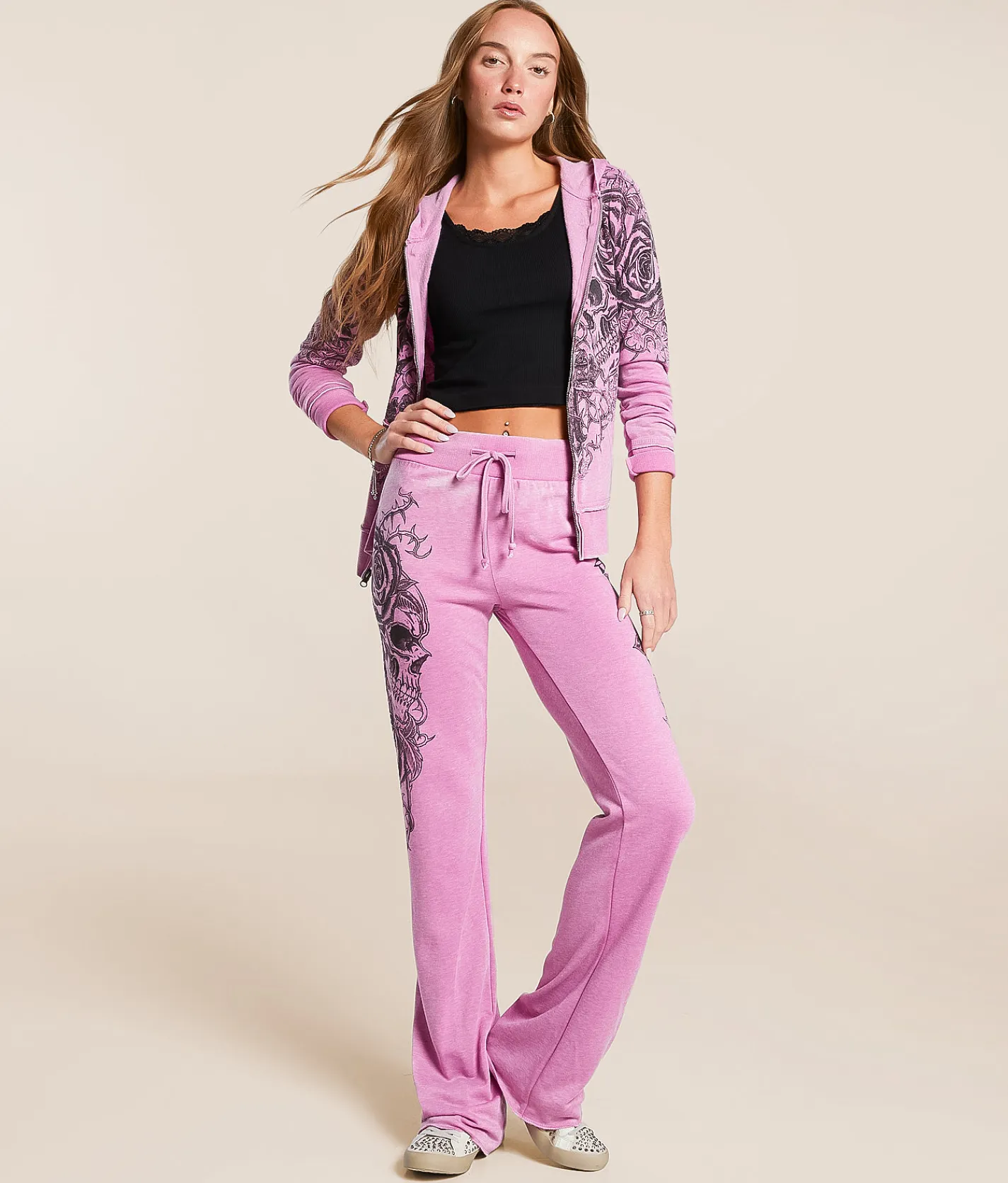 Affliction Forgotten Sweatpant Pink Clearance