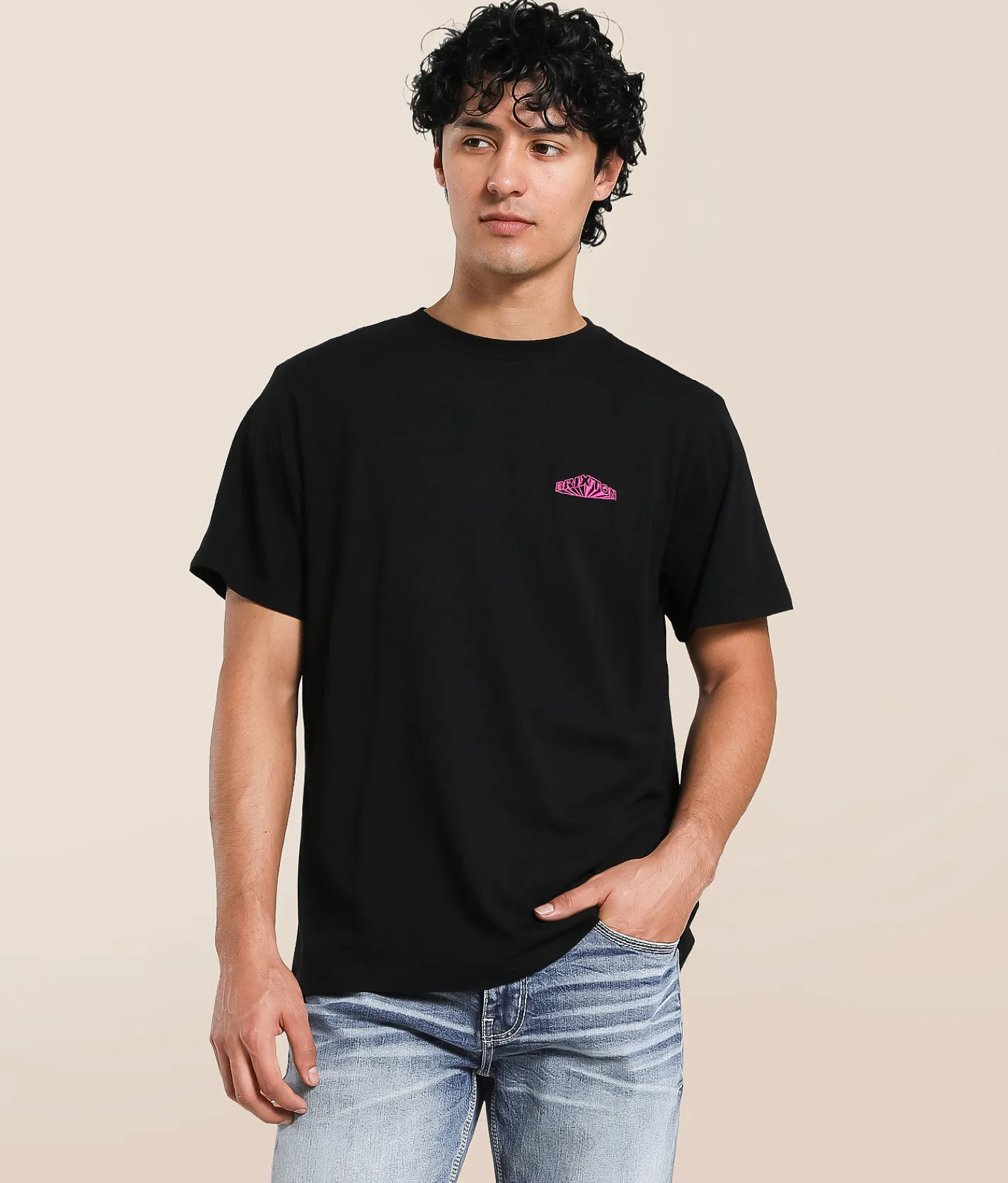 Brixton Forman T-Shirt Black Worn Wash