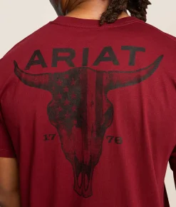 Ariat Founding Flag Skull T-Shirt Cabernet Best
