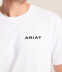 Tops|Graphic T-Shirts | Ariat Founding Flag Skull T-Shirt White
