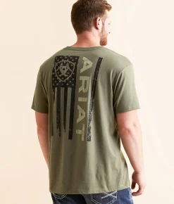 Ariat Founding Flag T-Shirt Surplus Green New