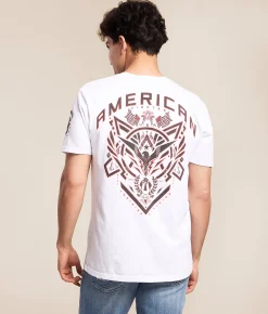 American Fighter Fountain Lake T-Shirt White Discount
