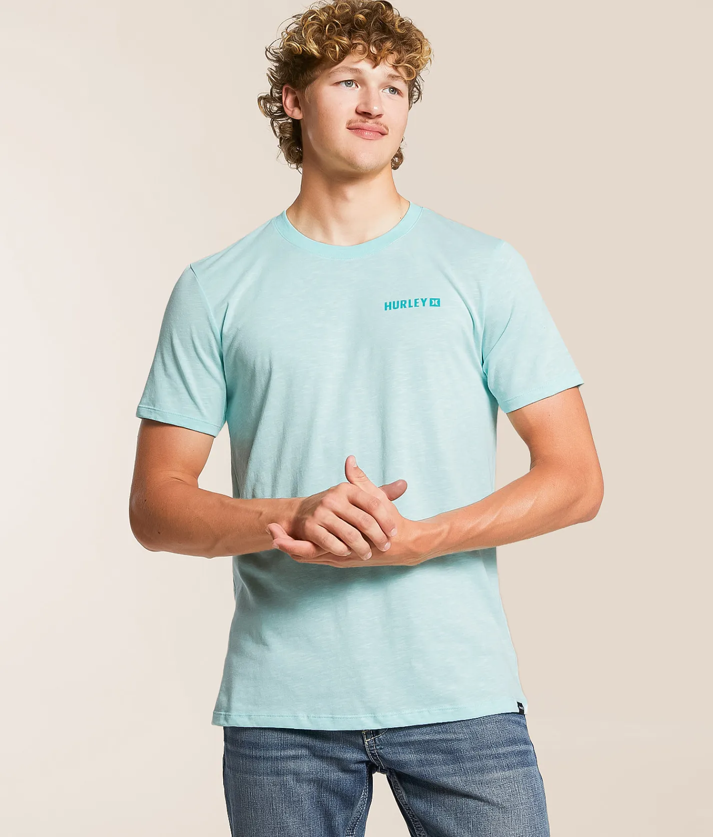 Hurley Four Corners T-Shirt Olive Streaky H2O Dri Slu Outlet
