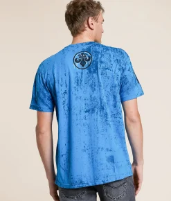 Affliction Fragmented T-Shirt Pacific Blue Discount