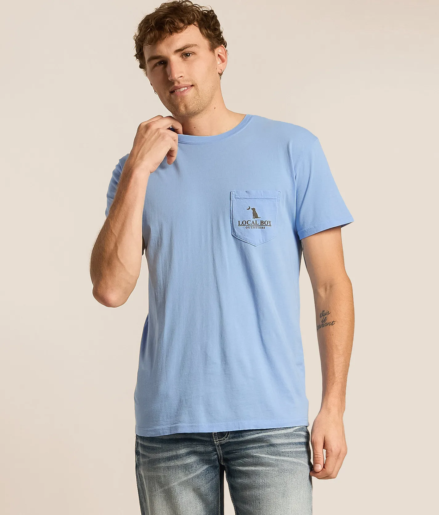 Tops|Graphic T-Shirts | Local Boy Outfitters Framed Fill T-Shirt Washed Denim