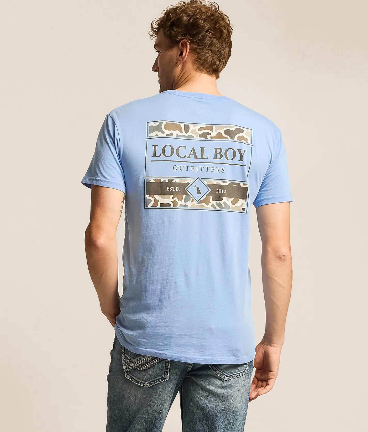 Tops|Graphic T-Shirts | Local Boy Outfitters Framed Fill T-Shirt Washed Denim