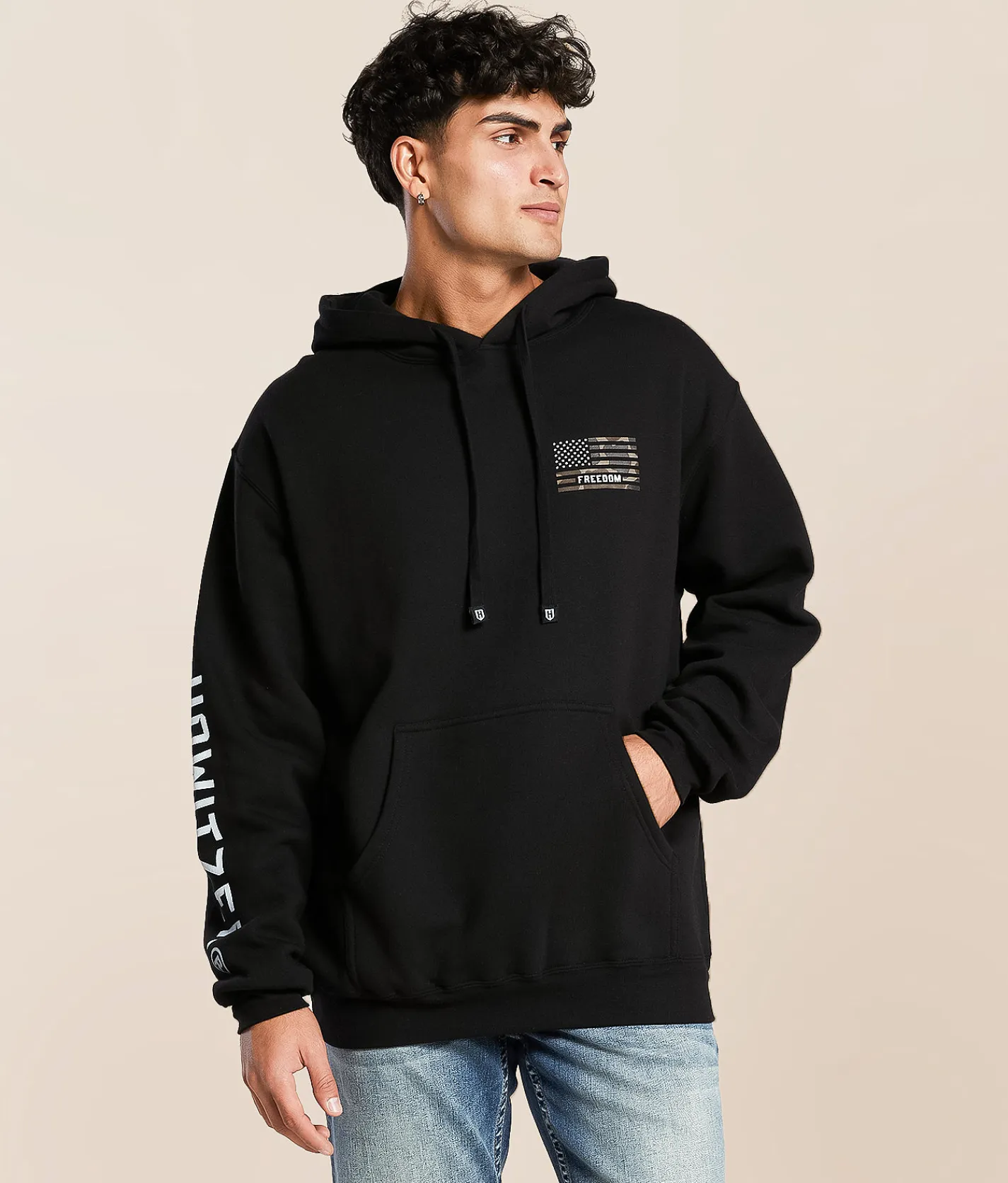 Howitzer Freedom Flag Hooded Sweatshirt Black Online
