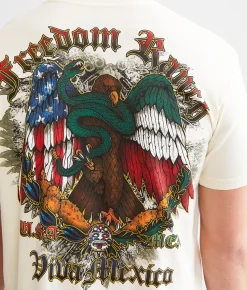 Freedom Ranch Freedom Flags T-Shirt Antique White Clearance
