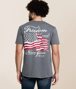 Tops|Graphic T-Shirts | Howitzer Freedom Flag T-Shirt Turbulence