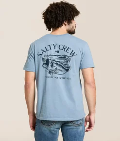 Salty Crew Fresh Bass Classic T-Shirt Blue Fog Outlet