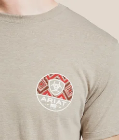 Graphic T-Shirts | Ariat Frontier Circle Serape T-Shirt Brindle Heather