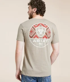 Graphic T-Shirts | Ariat Frontier Circle Serape T-Shirt Brindle Heather
