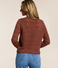 Willow & Root Front Tie Cardigan Sweater Sable Sale