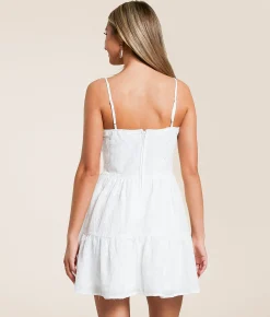 Trixxi Front Tie Chiffon Mini Dress White