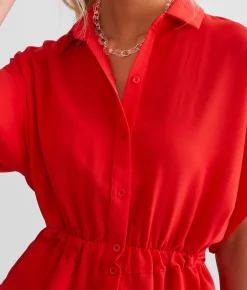 Hyfve Front Tie Peplum Blouse Hibiscus Best