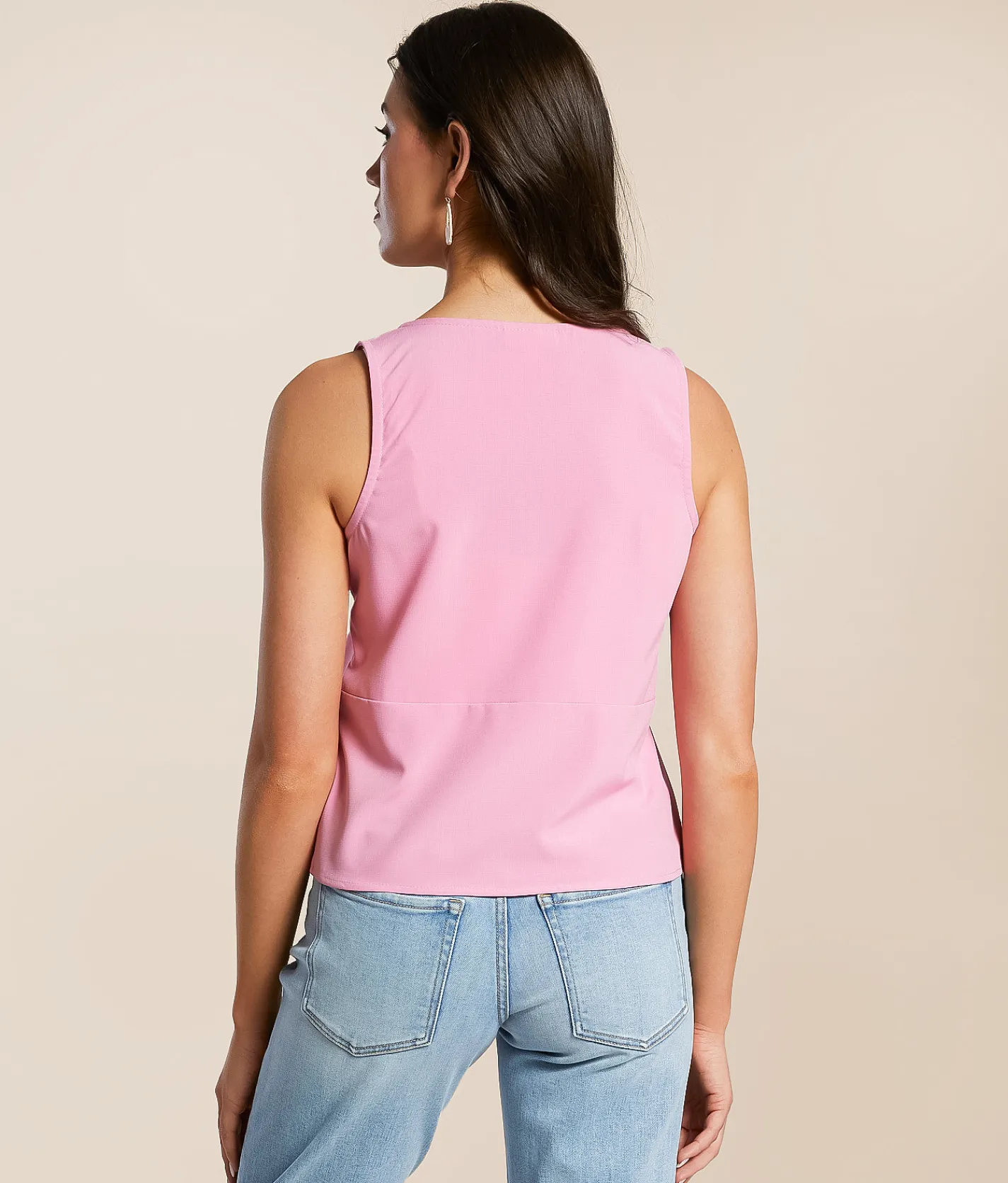 Tops | Willow & Root Front Tie Tank Top Fuschia PInk