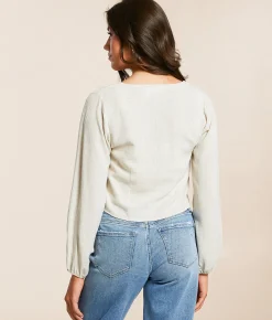Tops | Willow & Root Front Tie Top Natural