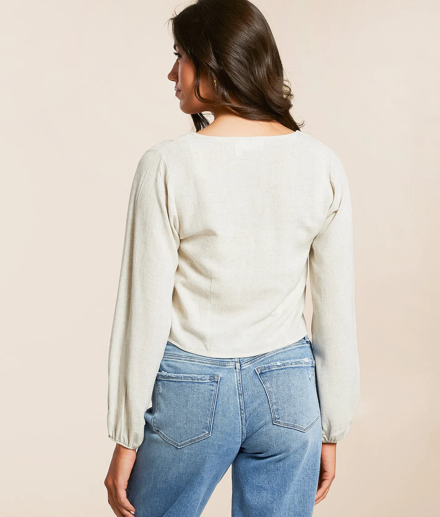 Tops | Willow & Root Front Tie Top Natural
