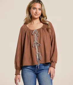 Daytrip Front Tie Two-Way Top Raw Hide Outlet