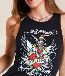 Tops | Ed Hardy Fun Dagger Tank Top Black